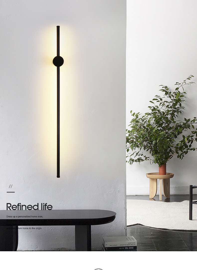 Đèn Tường LED dạng thanh dài đế trụ đen ART752B| HPA Lighting